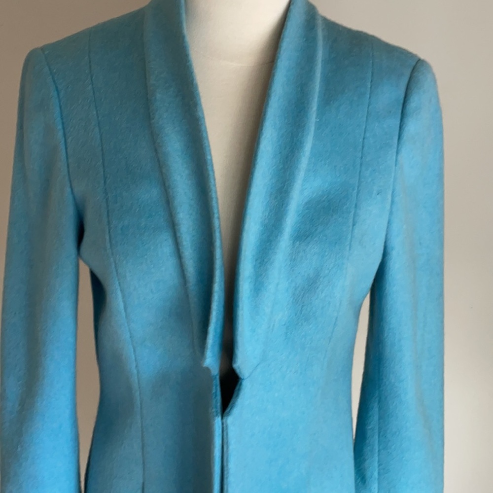 Gorgeous wool winter coat - by ETCETERA/Worth, light ice blue size Petite